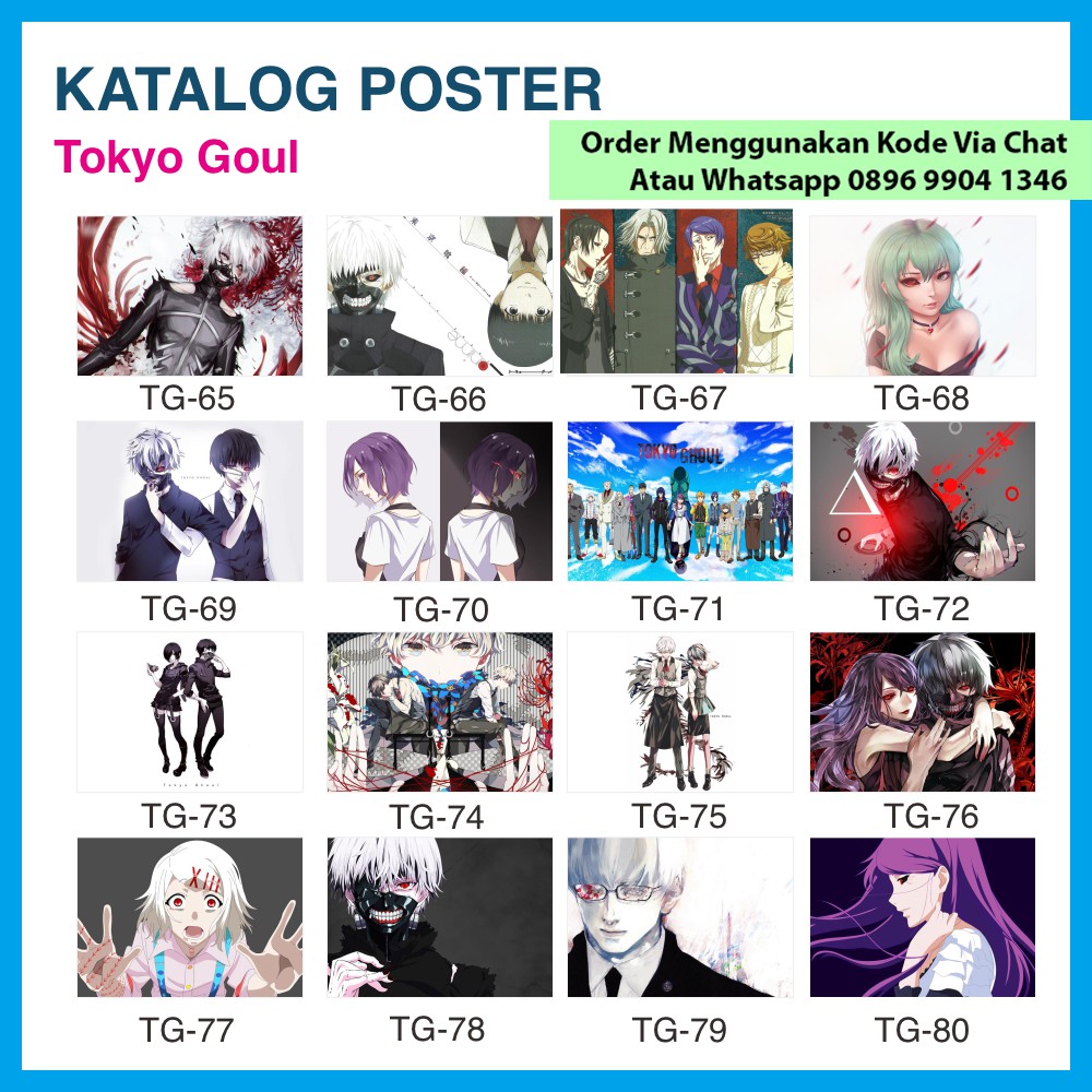 Áp Phích Trang Trí Nội Thất Hình Tokyo Goul / Ken Kaneki Touka Juuzou 30x40 cm | Tg-71