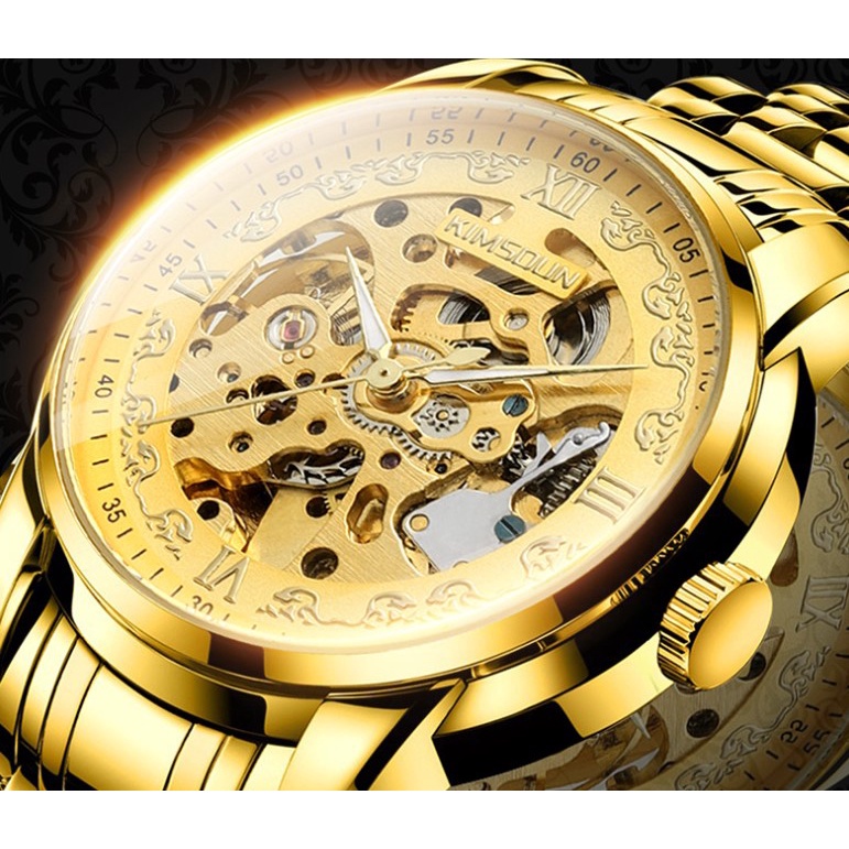 Đồng hồ cơ nam chính hãng tự động automatic cao cấp dây thép không gỉ KIMSDUN K-1971A