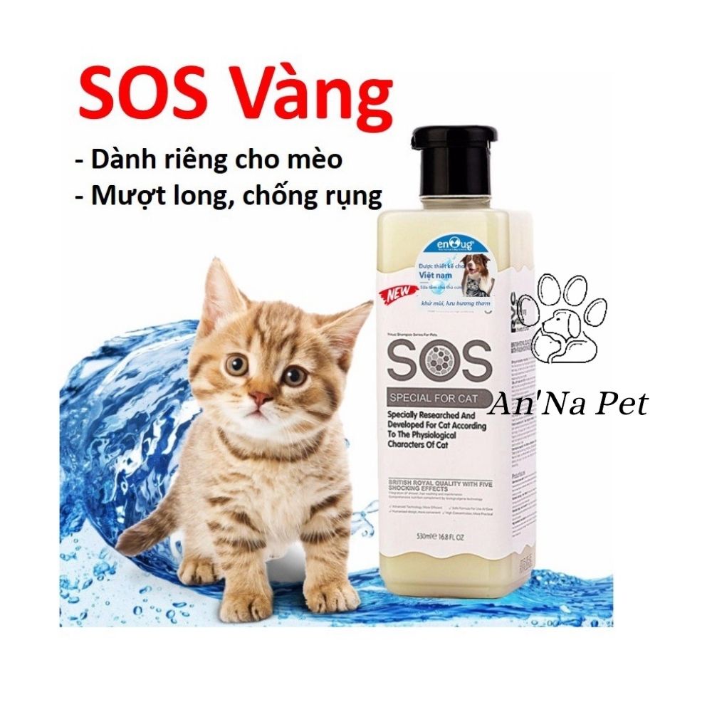 Sữa tắm cho chó  mèo SOS 530ml poodle, lông trắng, lông tối màu - Sữa tắm chó mèo phụ kiện thu cưng Hà Nội Anna Pet