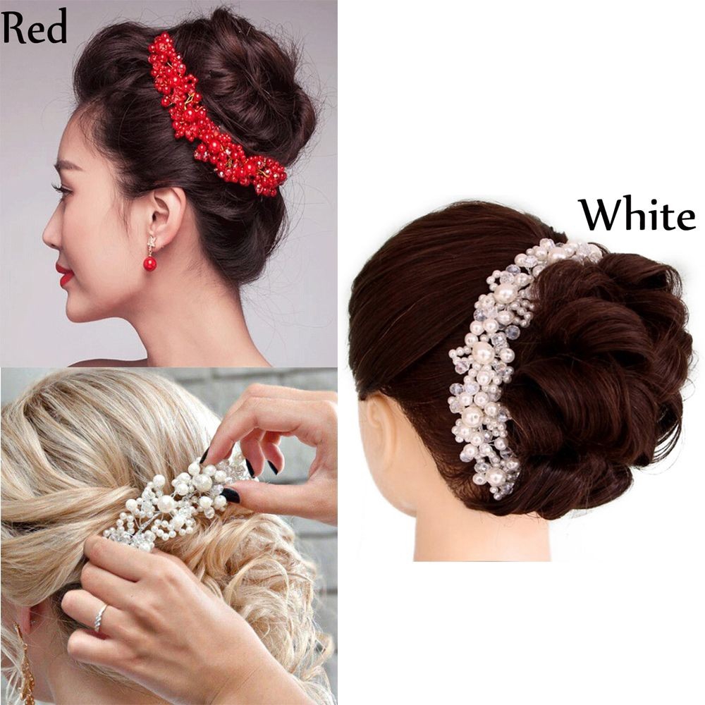 Cài tóc cô dâu đính hạt ngọc trai sang trọng