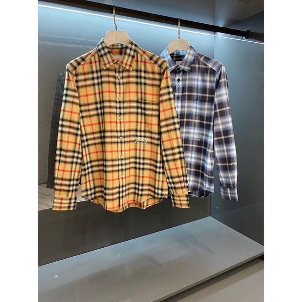 Áo sơ mi kẻ dài tay cho nam thương hiệu thời trang cao cấp Burberry BBR mẫu thu đông 2021