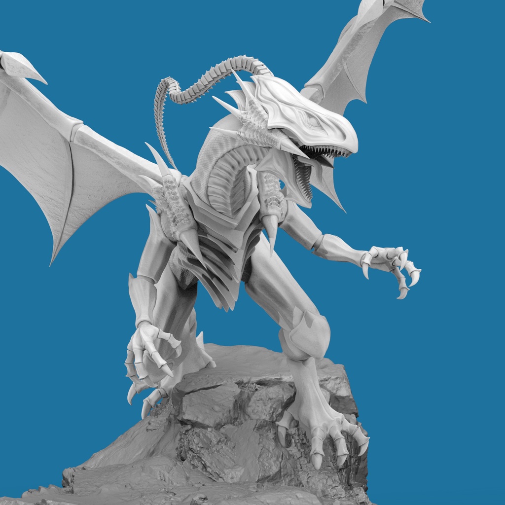 Mô hình Blue Eyes White Dragon Yugi oh Bằng Chất Liệu Nhựa Resin - Cao 12 cm