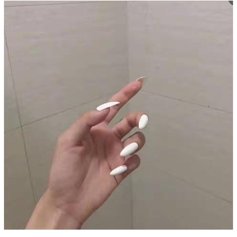 YADORNOS Bộ 24 móng tay giả màu trắng chuyên dụng cho cô dâu