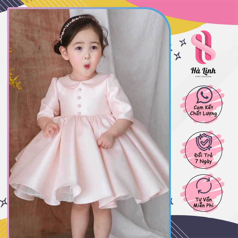 Váy công chúa xoè tay lỡ cổ sen bé gái giá yêu thương -A29