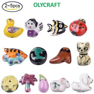 Bộ 2~5 Hạt Cườm Sứ Hình Hoa Hồng/Bướm/Bướm/Hoa Hồng Dùng Làm Trang Sức Thủ Công DIY