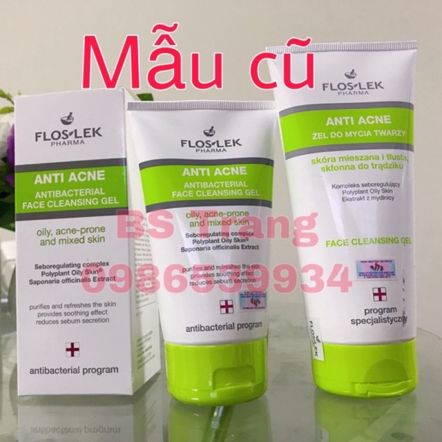 (TEM CHÍNH HÃNG) MẪU MỚI Sữa rửa mặt diệt khuẩn Floslek Pharma Antibacterial Face Cleansing Gel 125ml - 200ml | BigBuy360 - bigbuy360.vn