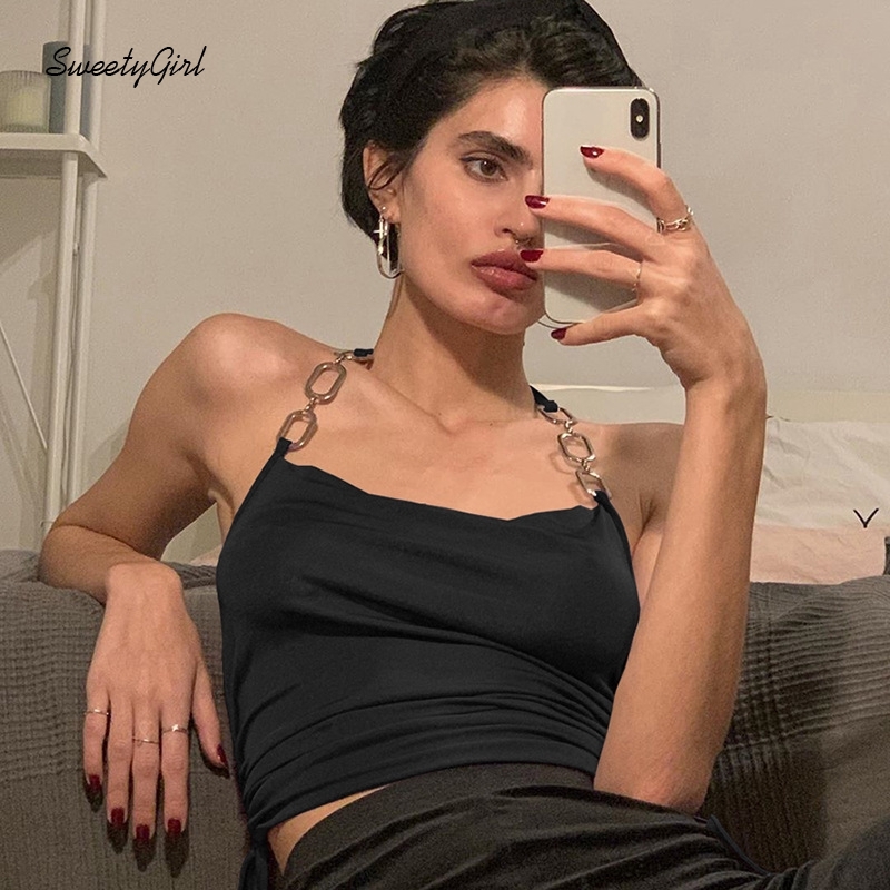 Áo Lửng Hai Dây Màu Trơn Thời Trang Cho Nữ