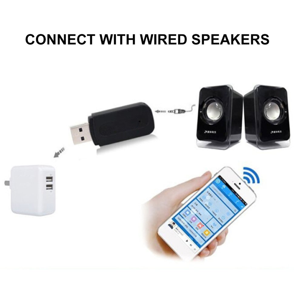 【SUN】USB Car Adapter 3.5mm Receiver Music Player Handsfree USB Car Adapter