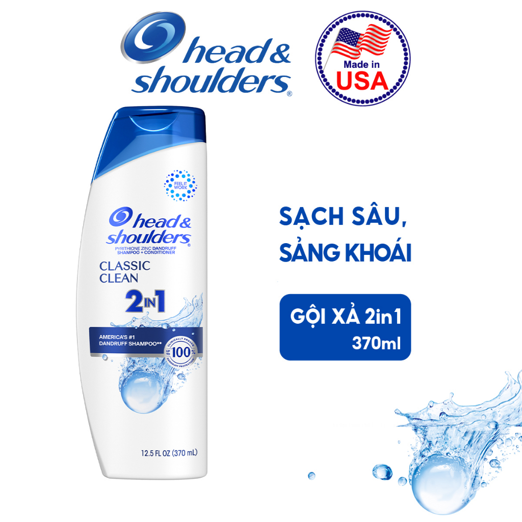 Gội Xả 2IN1 Head & Shoulders Classic Clean 370ML - Mỹ