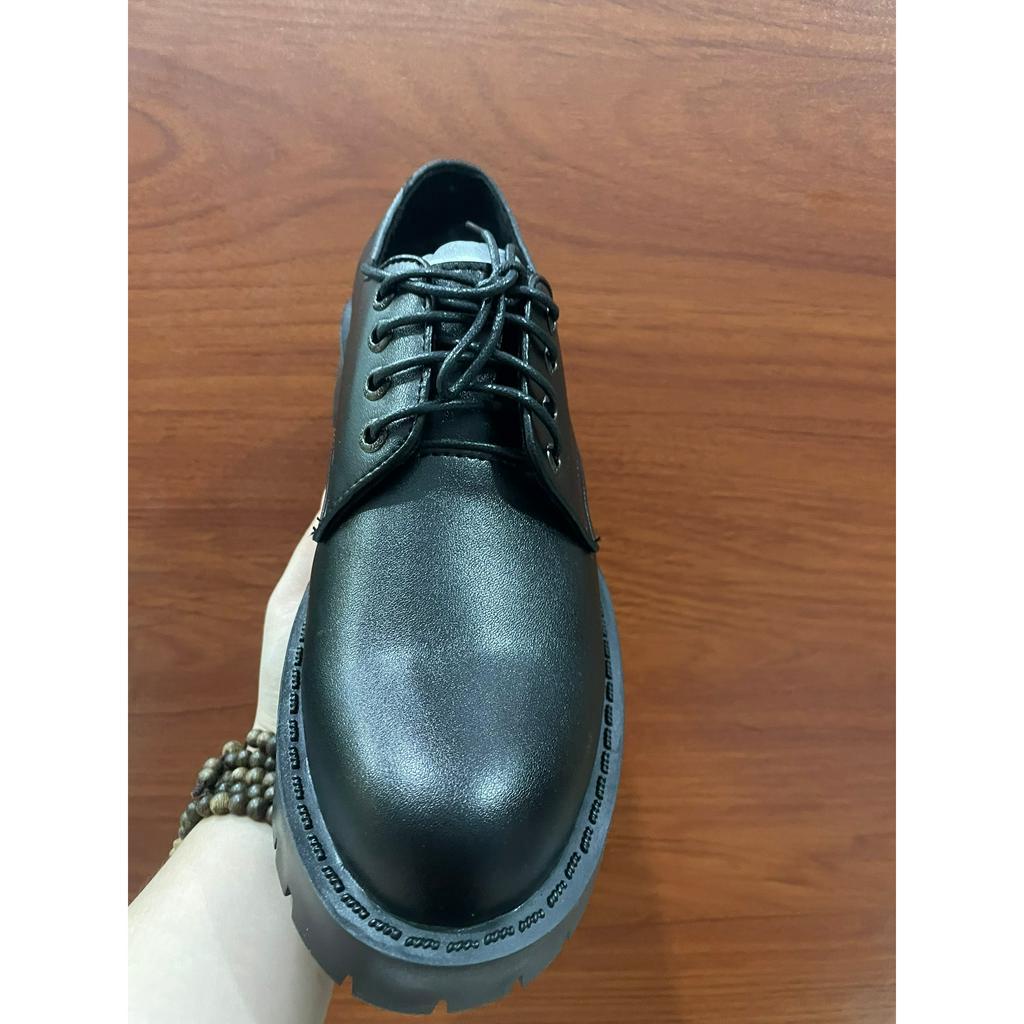 Giày da nam Chunky Derby đế cao su đúc được khâu chắc chắn tăng chiều cao 3.8cm phong cách hiện đại