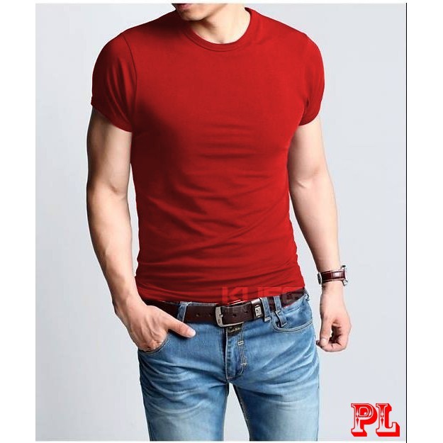 ÁO THUN TRƠN CỔ TRÒN MÀU ĐỎ ĐÔ TAY NGẮN NAM NỮ ( CÓ CẢ SIZE EM BÉ ) S4672