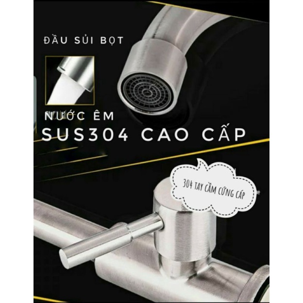 [Bảo hành 2 năm}Vòi  chậu rửa chén bát chuần inox dụng cụ nhà bếp Sus 304 cao cấp - Yobomall