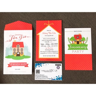 Thiệp Tân gia luxury đỏ