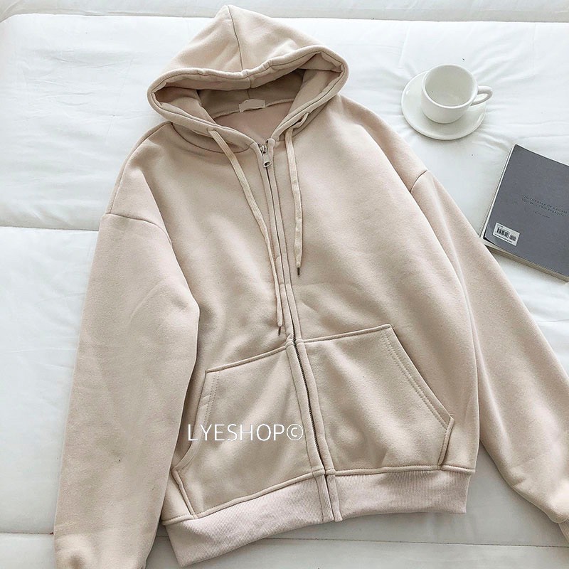 Áo khoác hoodie nỉ bông trơn | BigBuy360 - bigbuy360.vn