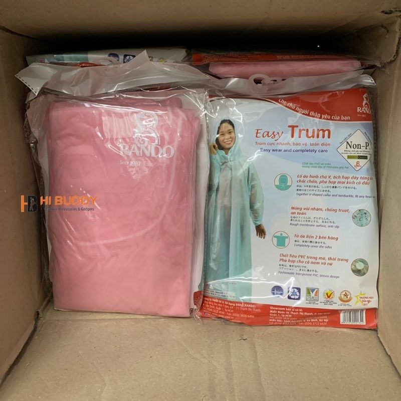 Áo Mưa RANDO Easy Trum APPC-10 -  Kích thước áo : 118 x 91 cm | Trùm Cực Nhanh, Bền Màu | Áo mưa thời trang | Hibuauto
