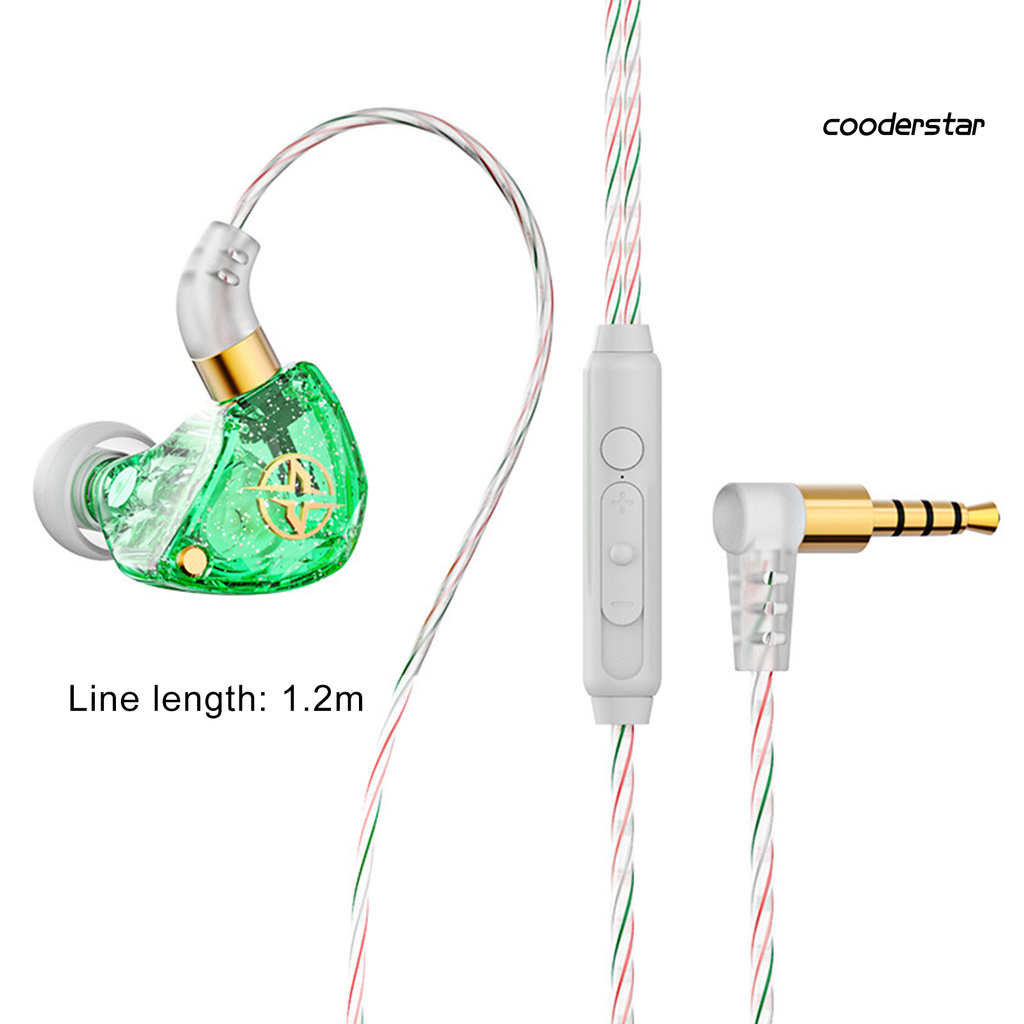 cooderstar X6 1.2m Wrap Around In-ear Wired Earphone Subwoofer 11.6mm Large Moving Coil Headphone for Sports