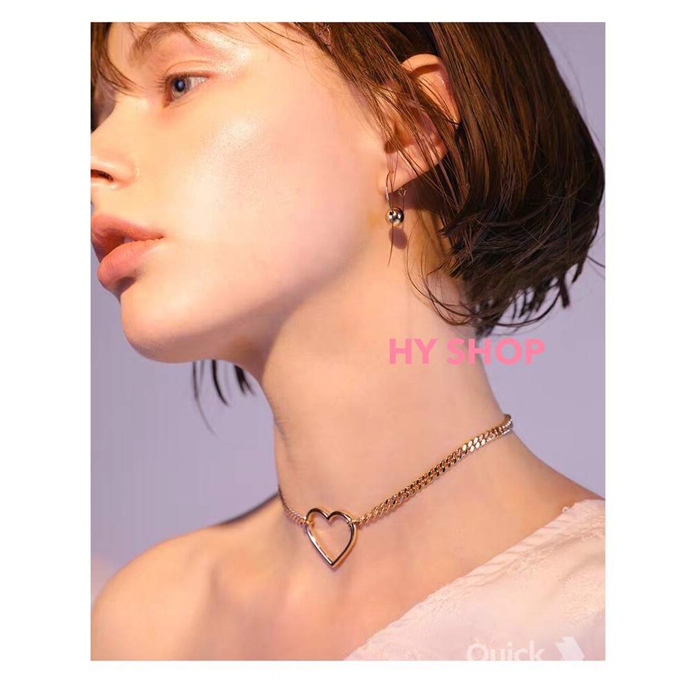 Vòng choker trái tim - Vòng cổ chocker trái tim 1 layer