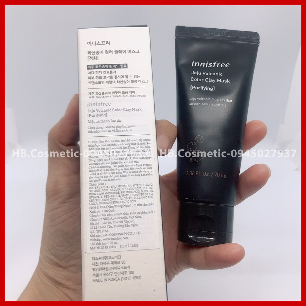 Mặt nạ thanh lọc da Innisfree- Jeju Volcanic Color Clay Mask Purifying- 70ml