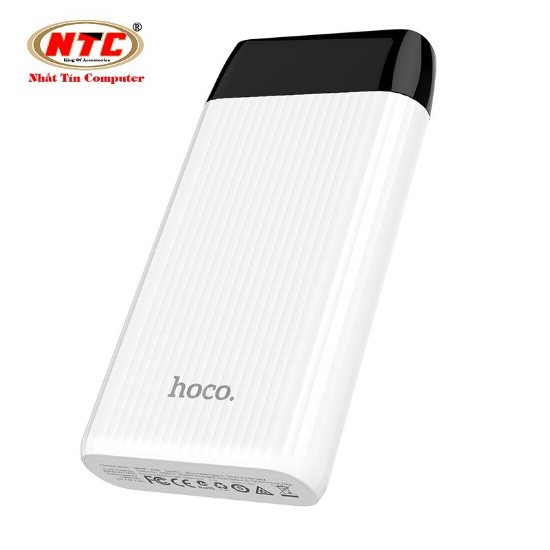 Pin sạc dự phòng Hoco J28A 20000mAh Shock power - 2 cổng input (Trắng) - Hàng chính hãng