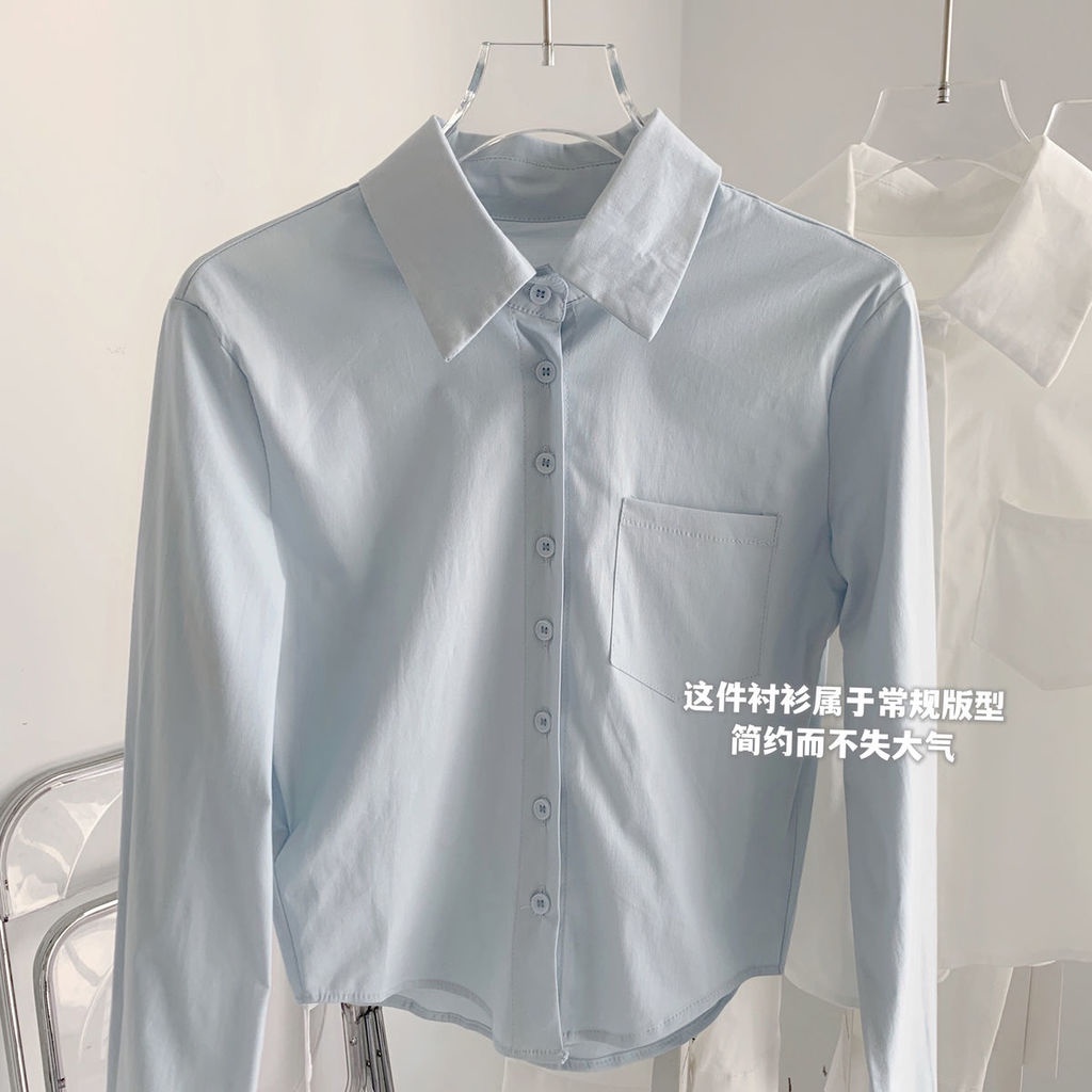 Áo sơ mi Pure Cube tay dài dáng ngắn thiết kế cao cấp thời trang mùa xuân