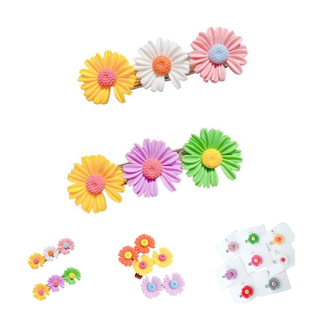 Kẹp Tóc Hình Hoa Cúc Bằng Nhựa Resin Dễ Thương Dành Cho Bạn Gái BORON069