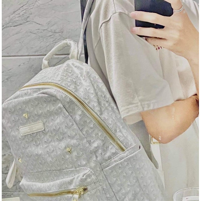 Balo Edmond Maison Trắng - Size M L - Card ví đầy đủ- Hàng auth