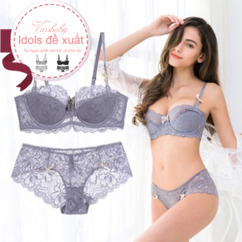 Bộ đồ lót VARSBABY V146 phối ren hoa xuyên thấu gợi cảm cho nữ