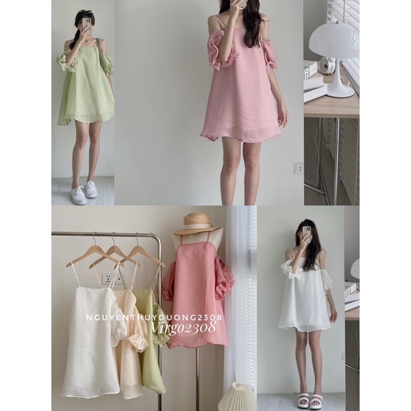 [HÀNG SẴN]VÁY TƠ 2S TAY BỒNG “MELIA DRESS” TIỂU THƯ