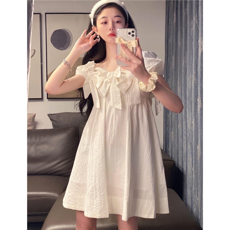 [ Taobao #0308 ] váy công chúa tay ngắn có nơ