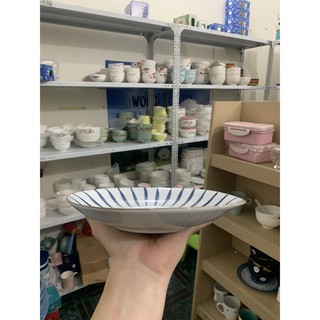 Đĩa vuông vân kẻ Bát Tràng 8inch