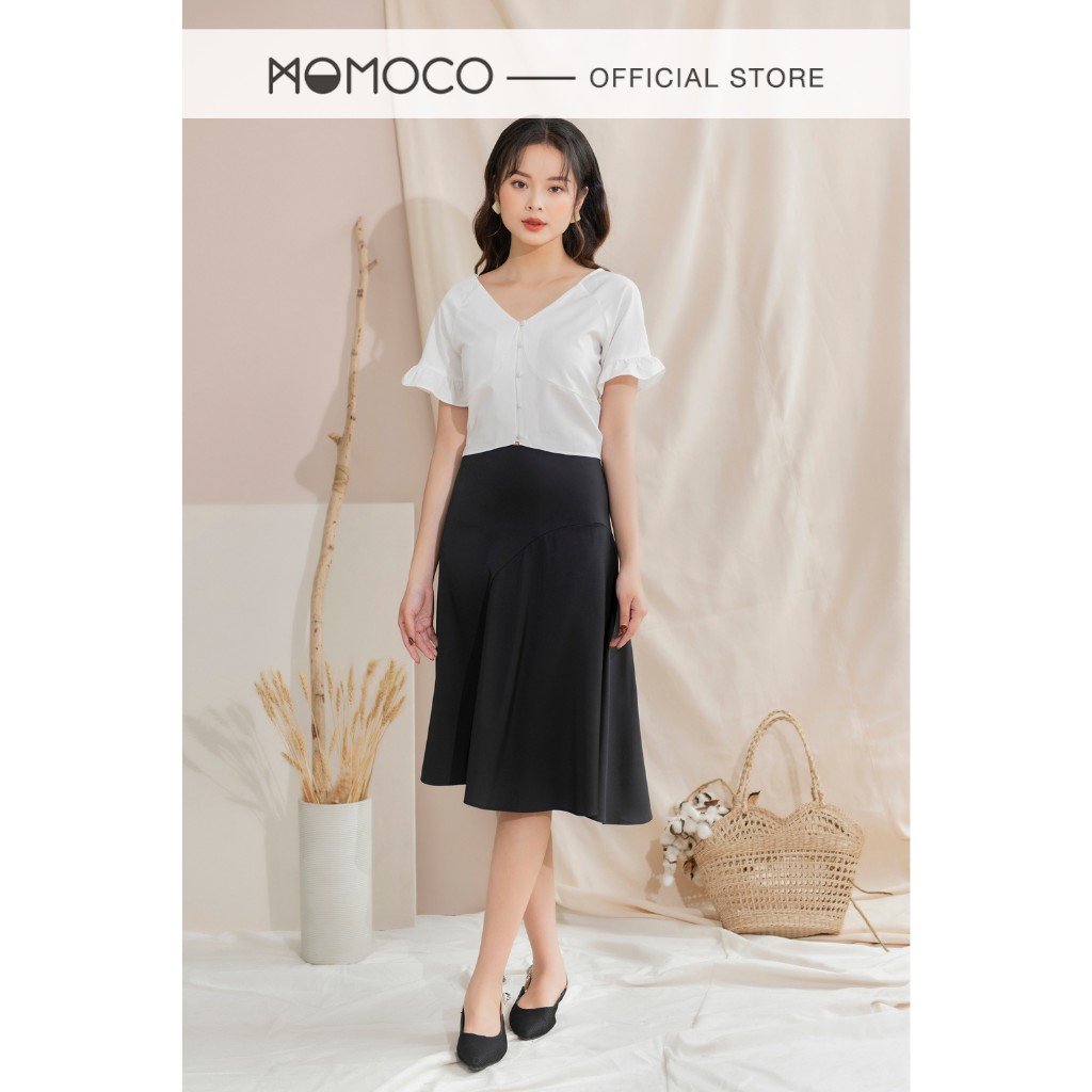 Áo Croptop Nữ MOMOCO Tay Zaglan Bèo Chất Liệu Tuýt Si Mát Mềm Mịn M2067