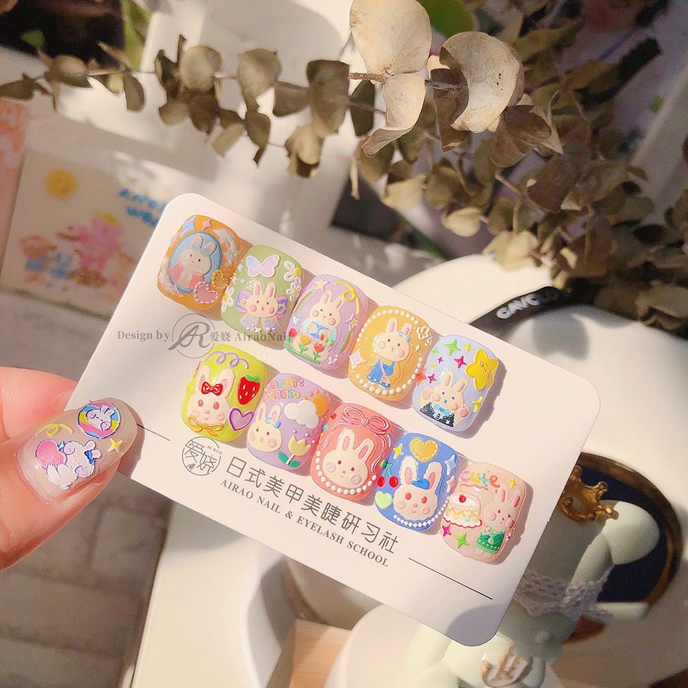 Miếng Dán Trang Trí Móng Tay Họa Tiết Hoạt Hình Dễ Thương