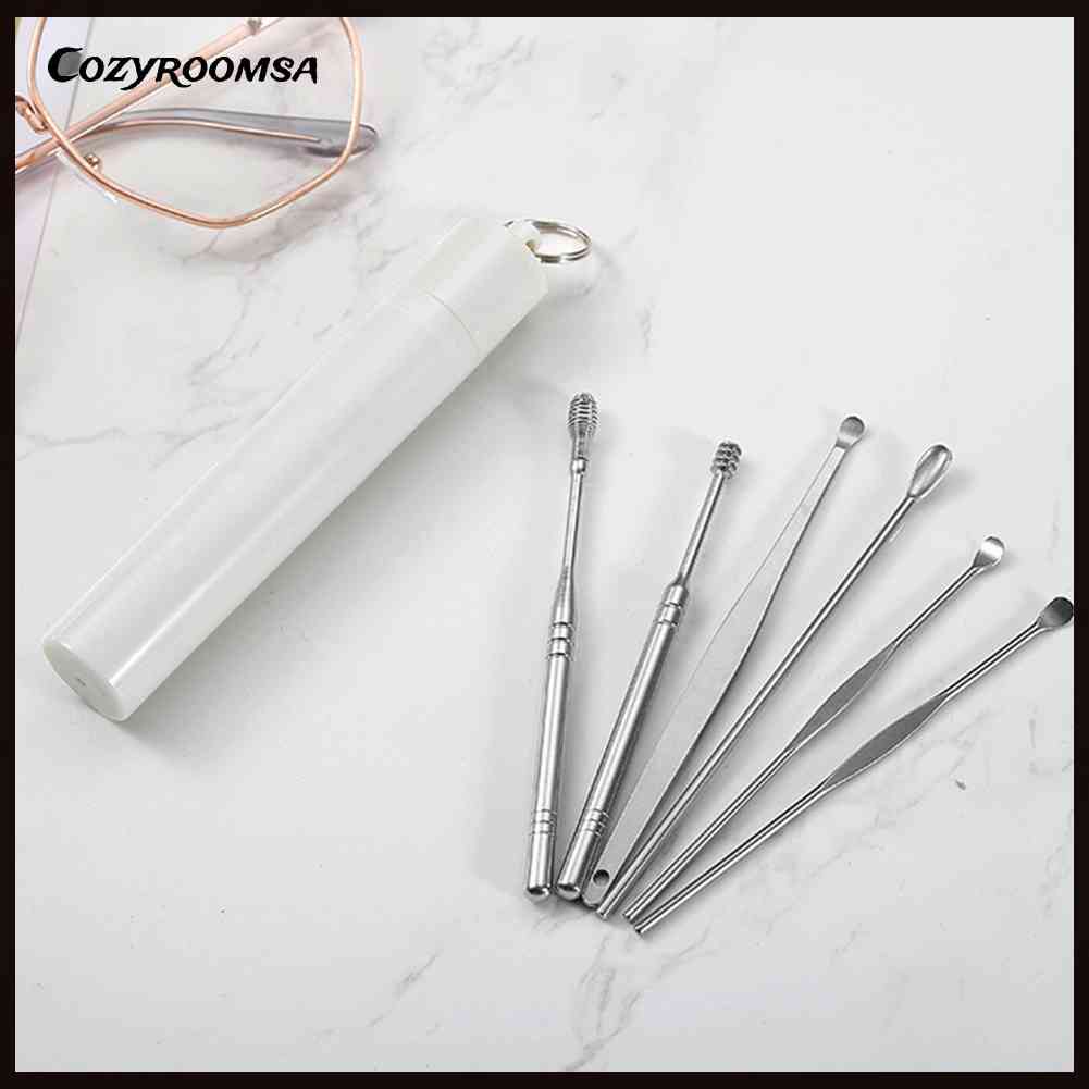Bộ 6 Dụng Cụ Lấy Ráy Tai Bằng Thép Không Gỉ