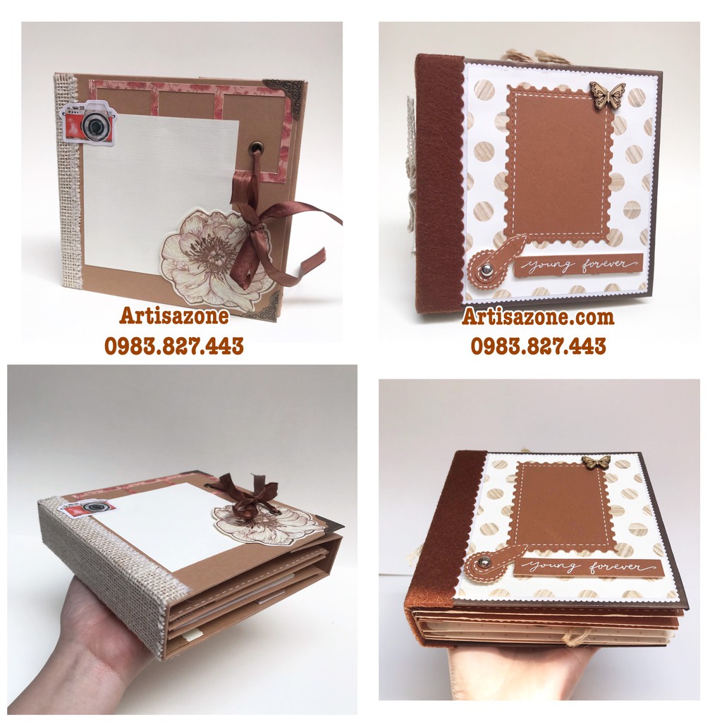 Album ảnh dán - Scrapbook handmade dạng hộp (Đọc kỹ mô tả từng sản phẩm)