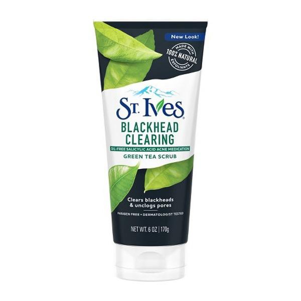 Sữa Rửa Mặt Tẩy Tế Bào Chết ST.Ives Blackhead Clearing Green Tea Scrub 170g