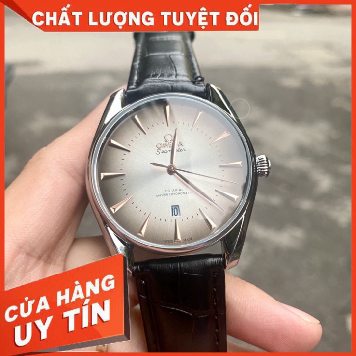 Đồng Hồ Nam OM066 0mega Case 40mm Mặt Trơn Kim trôi Máy Pin