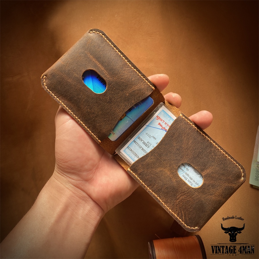 Ví Kẹp Tiền Mini Money Clip Handmade / bóp da money clip mini ML1