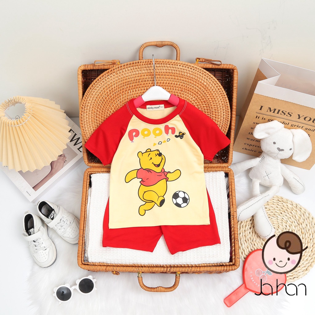 [SALE] Bộ Quần Áo Bé Gái, Bé Trai Minky Mom Vải Thun Lạnh Vũ Trụ Voi Hồng, Bộ Cộc Tay Cho Bé Mặc Nhà MKM2224