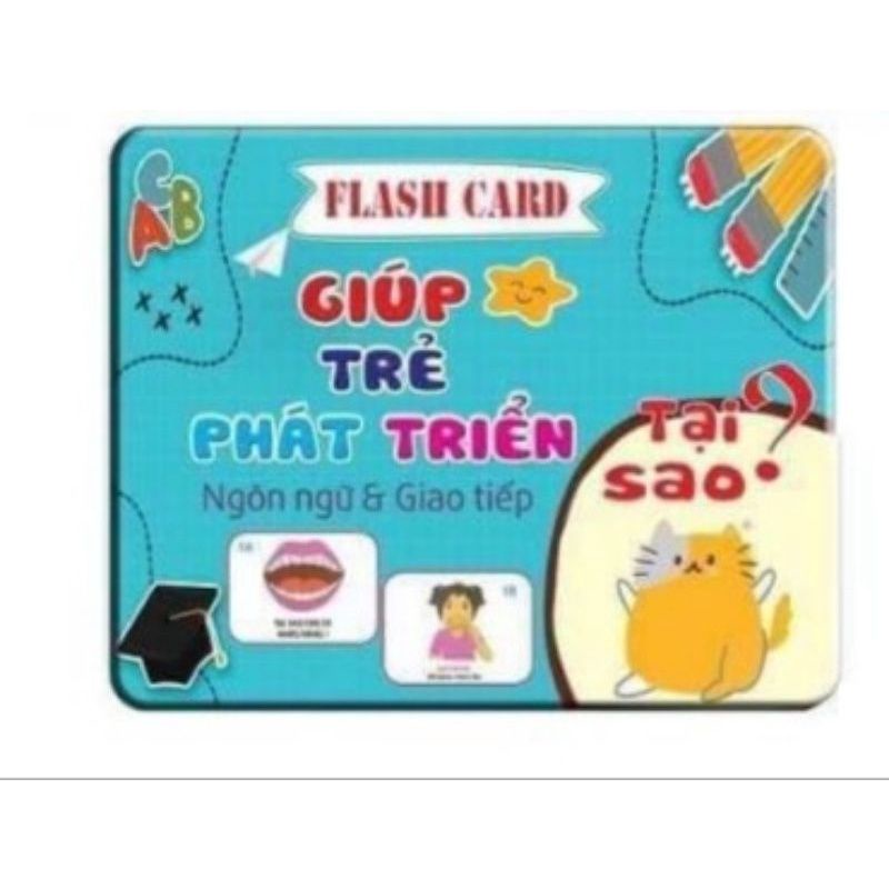 Bộ thẻ flashcard phát triển ngôn ngữ, tư duy 5 chủ đề size to 16cm