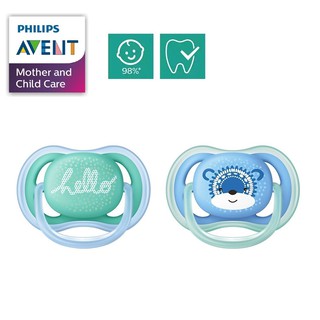 Ty Ngậm Chỉnh Nha Philips AVENT Ultra Air Siêu Mềm 6-18M Màu Xanh (CHÍNH HÃNG) CHO BÉ (SCF342/23-B)