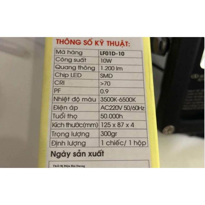 Đèn Pha Led Lumen LF01D-10 dùng Hạt Led 10W - BH 3 năm