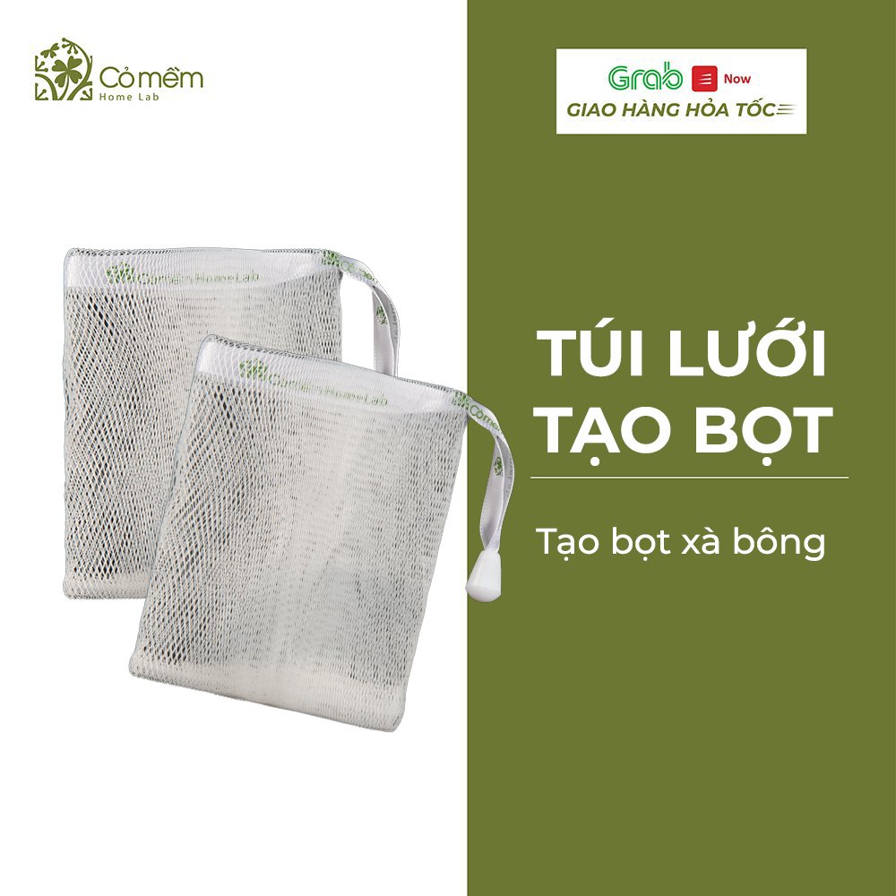 Túi Lưới Đựng Xà Bông Tắm Tạo Bọt Tiện Lợi Có Dây Rút Cỏ Mềm 2g