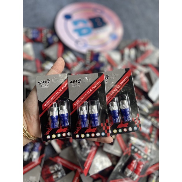 Đèn led DEMI T10 ⚡ HÀNG CAO CẤP ⚡ đèn gắn xe máy ánh sáng trắng và xanh băng