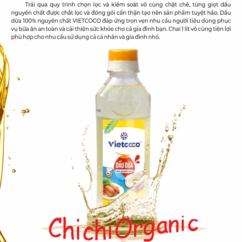 Dầu Dừa Nguyên Chất Nấu Ăn Chai 250ml / Dầu Dừa Cooking Oil Vietcoco