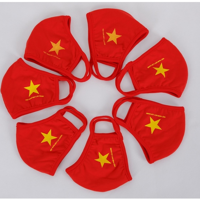 Combo 5 Khẩu Trang Vải Cờ Đỏ Sao Vàng Kháng Khuẩn Bảo Vệ Toàn Diện Giá Siêu Rẻ - Đồng Phục Bốn Mùa