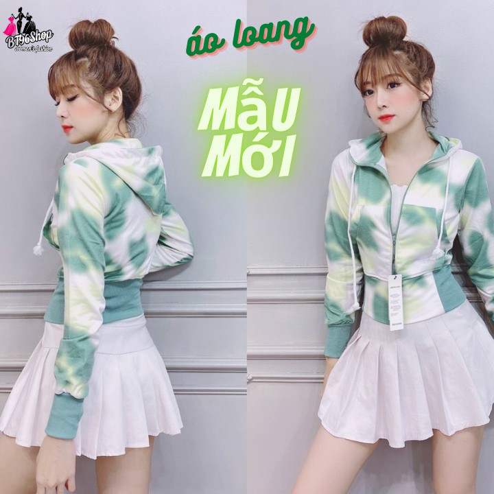 Áo Khoác Nữ Thun Loang Có Nón Mẫu Mới Sành Điệu Đậm Chất Thời Trang