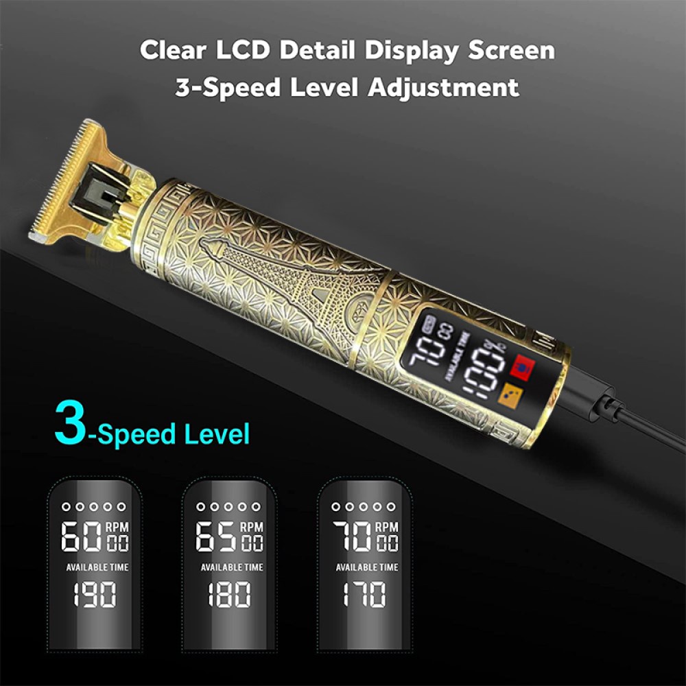 Tông đơ cạo râu cắt tóc T9 có thể sạc lại chuyên nghiệp dành cho nam