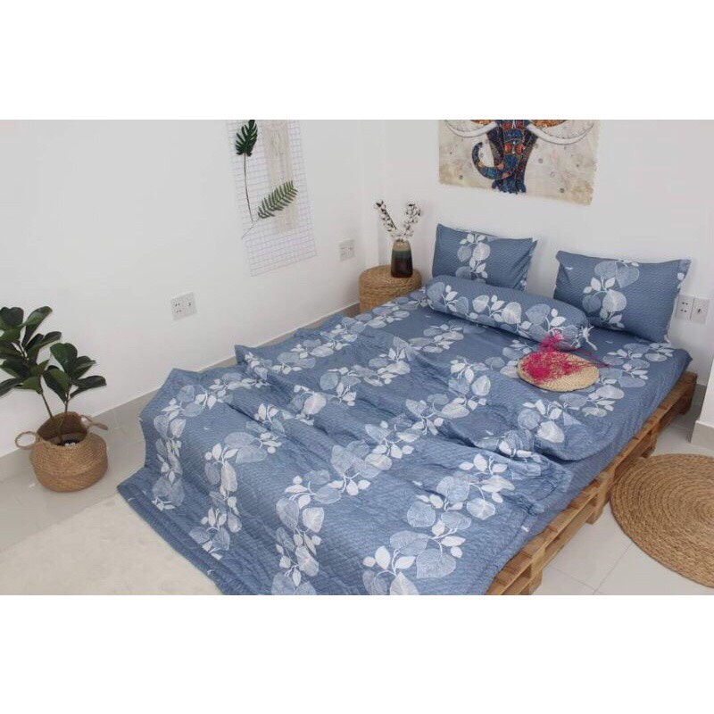 bộ ga cotton 100% Thắng lợi (ga giường 4 món) IN LOGO mẫu DÂY TRẦU