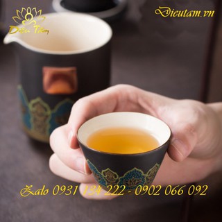 Bộ ấm trà có túi da đựng cao cấp