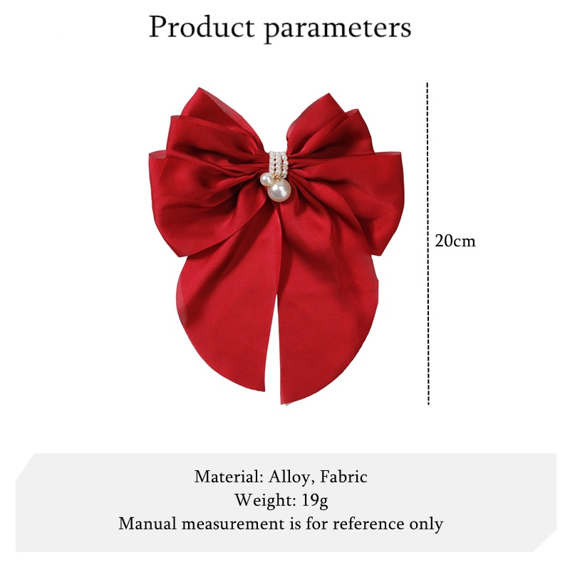 Kẹp Tóc Mỏ Vịt Bằng Vải Đính Nơ Lớn Ngọt Ngào